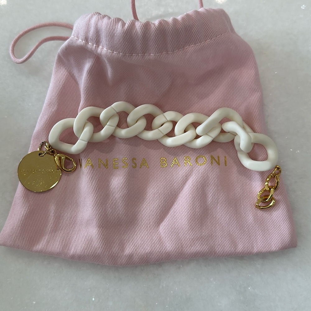 Vanessa Baroni white matte chain bracelet. European designer!